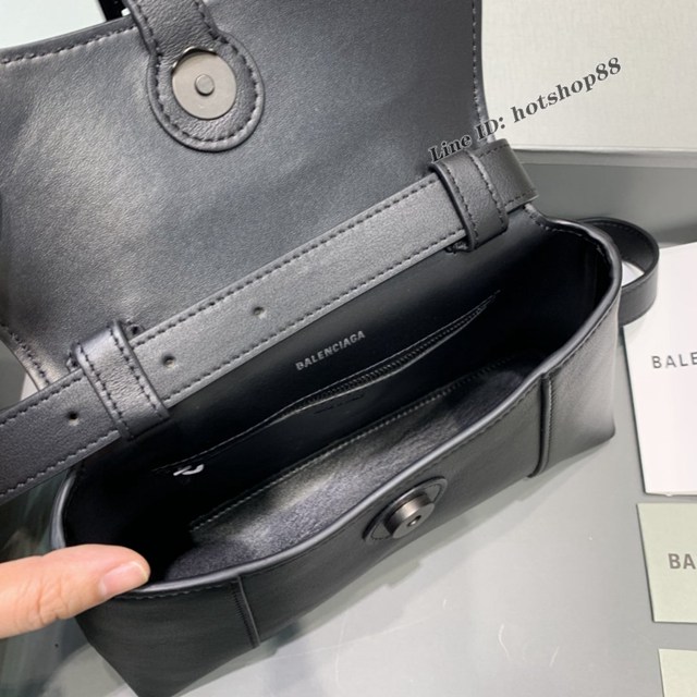 Balenciaga巴黎世家專櫃爆款小號平紋黑色黑扣Hourglass沙漏包 fyj1823